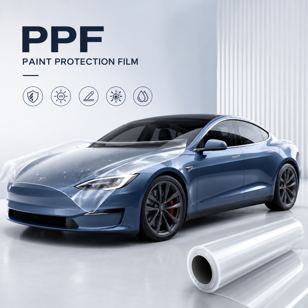 Clear TPU paint protection film roll for wholesale, self-healing car PPF bulk supply for auto shop distributors, scratch & UV resistant clear car body protective film