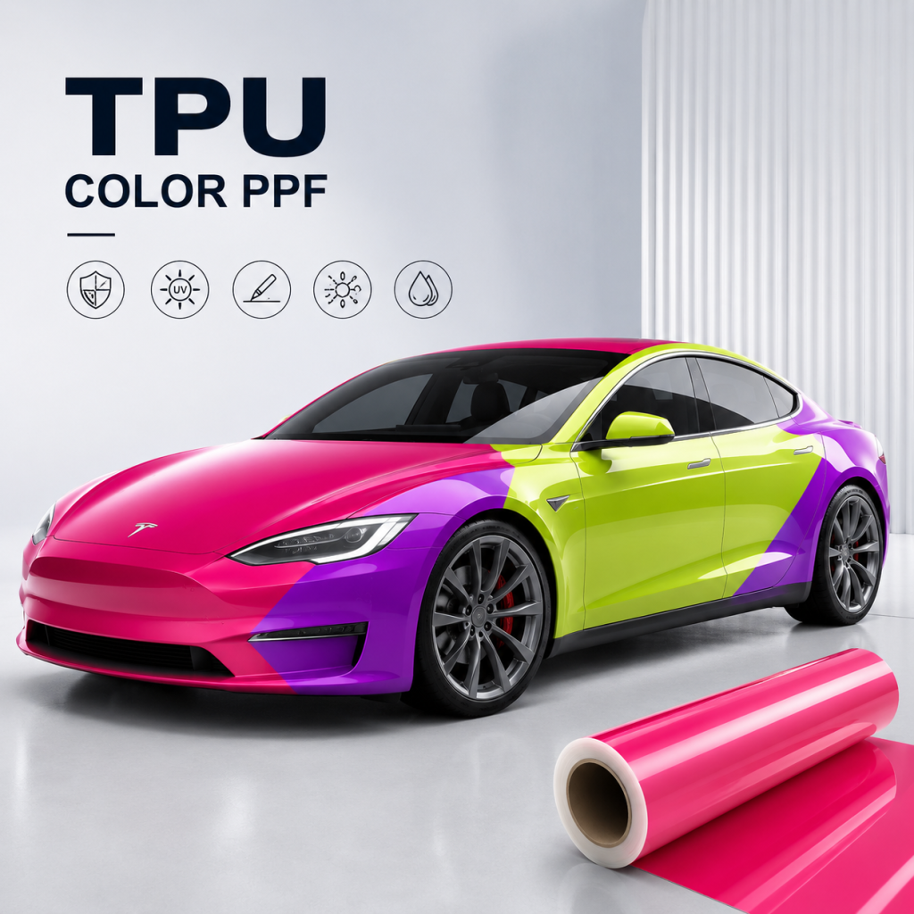 Wholesale TPU color PPF roll, bulk color change paint protection film for auto distributors, self-healing colorful car wrap film with full paint protection