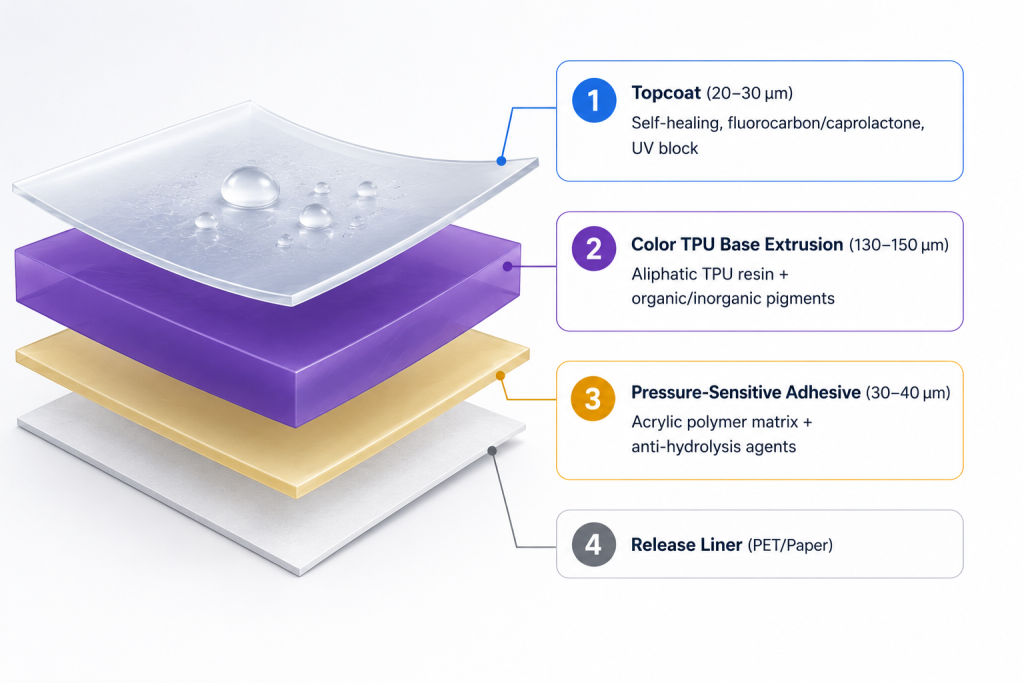 How Long Does TPU Color PPF Last - Multi-Layer Structure Diagram